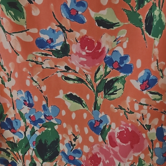 Eliza J Floral Border Print Sheath Dress in Coral Size 6 - Picture 5 of 5